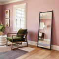 Miroir sur pied en métal forgé décoratif noir