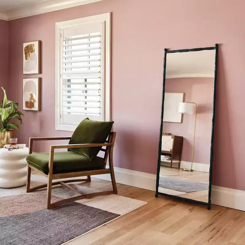 Miroir sur pied en métal forgé décoratif noir