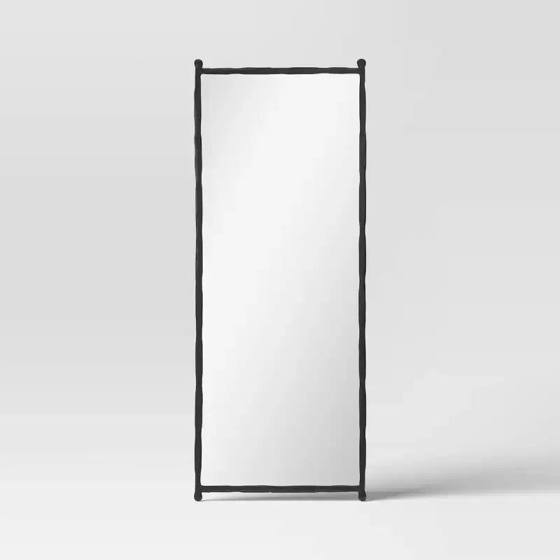 Miroir sur pied en métal forgé décoratif noir