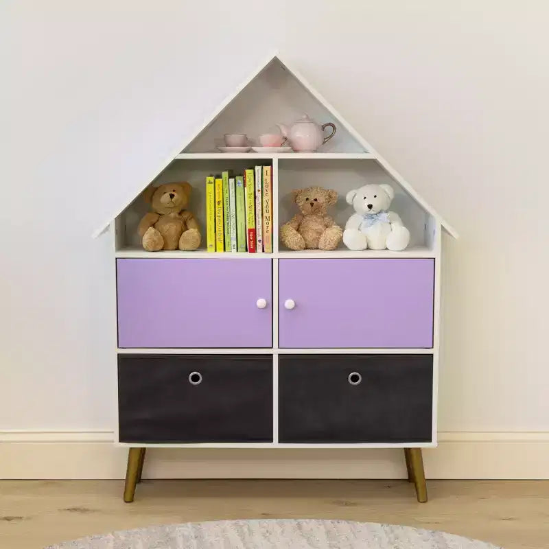 Organisateur de rangement pour maison de poupée pour enfants, violet