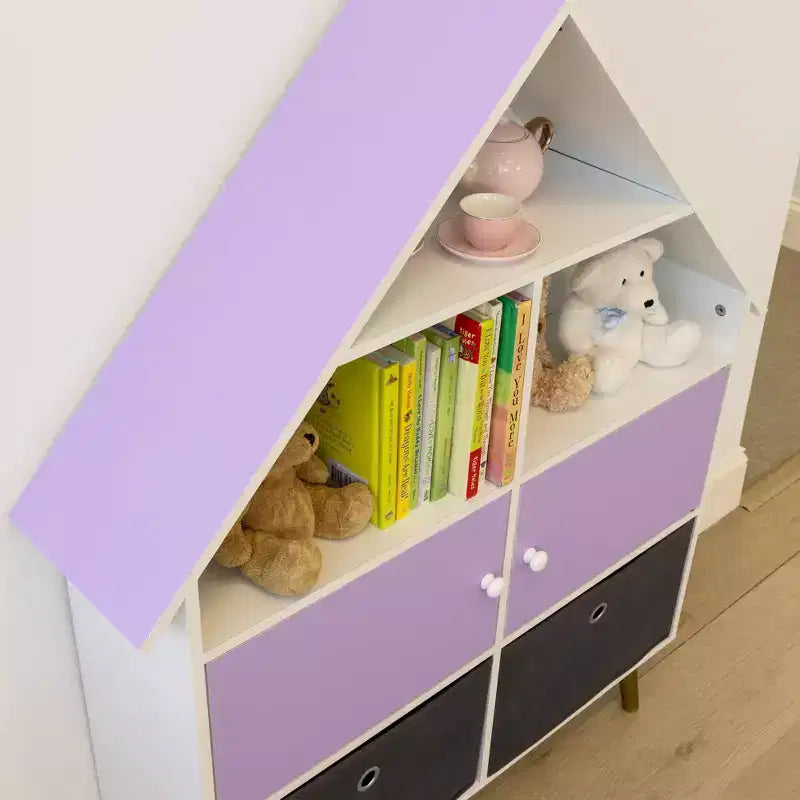 Organisateur de rangement pour maison de poupée pour enfants, violet