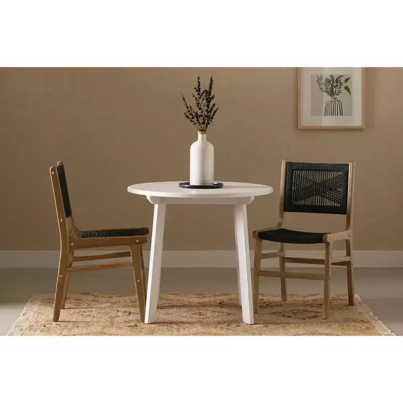 South Shore Set of 2 Balka Dining Chairs Black/Rattan