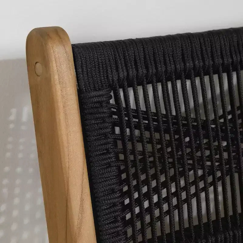 Lot de 2 chaises de salle à manger noires/rotin