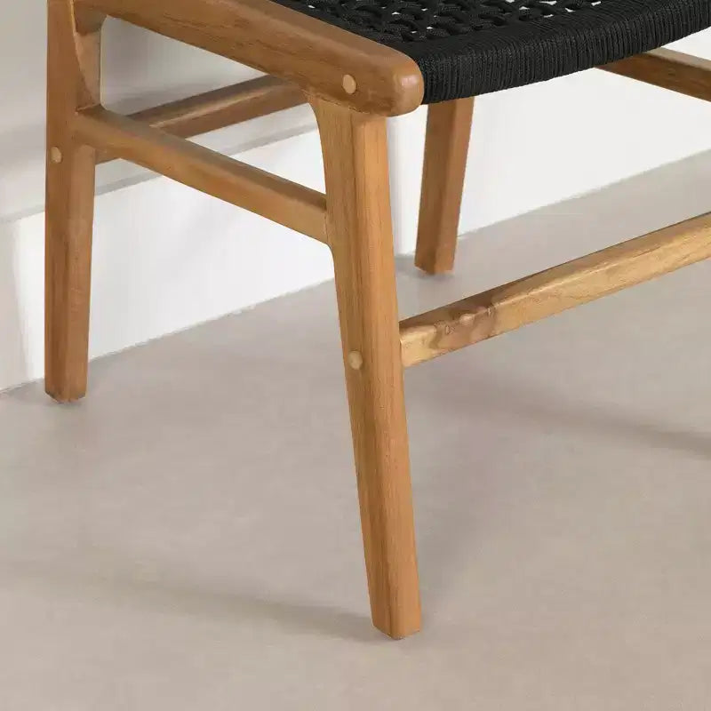 Lot de 2 chaises de salle à manger noires/rotin