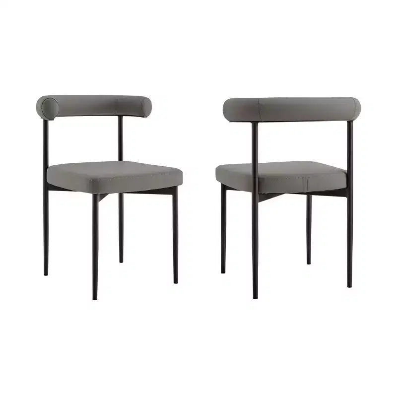 Lot de 2 chaises de salle à manger Shannon en fer et similicuir mat