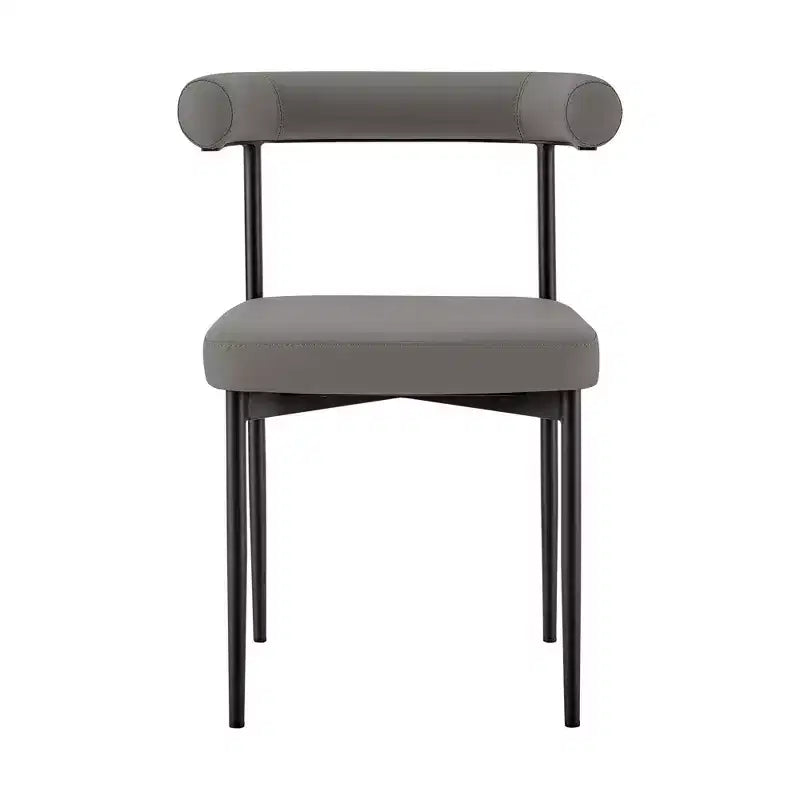Lot de 2 chaises de salle à manger Shannon en fer et similicuir mat