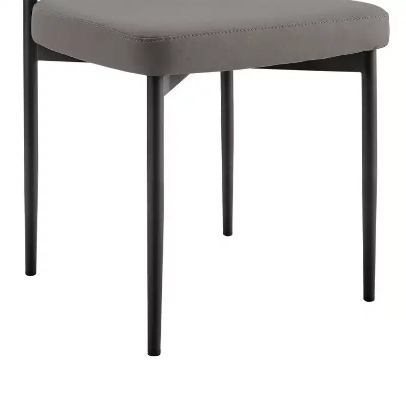 Lot de 2 chaises de salle à manger Shannon en fer et similicuir mat
