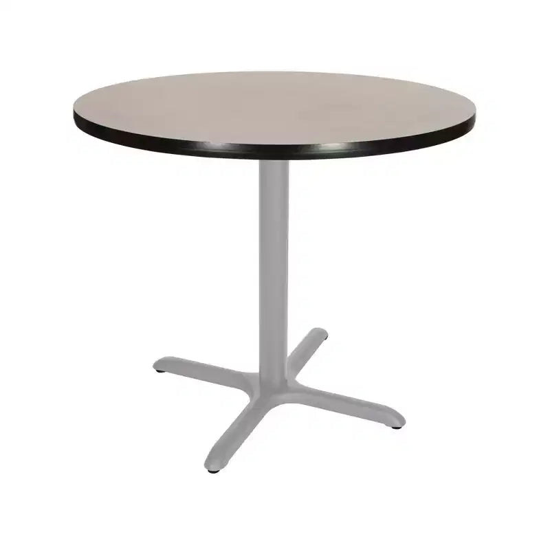 Table à manger ronde avec base en X, grise