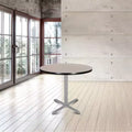 Table à manger ronde avec base en X, grise