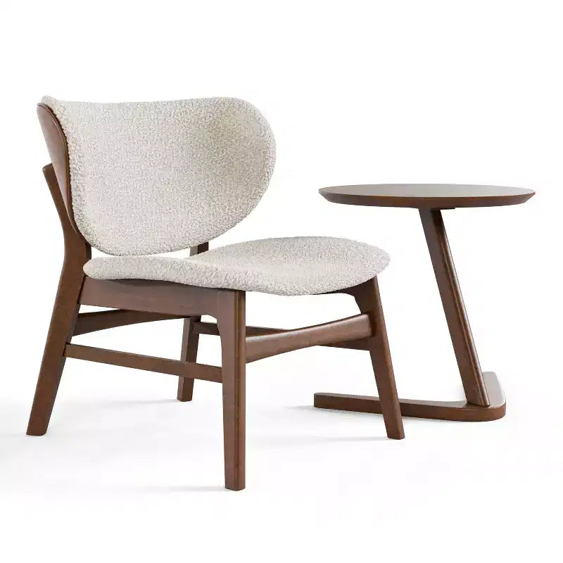 HOMES: Inside + Out 2pc River Run Mid-Century Modern Accent Table Set with Chair Walnut