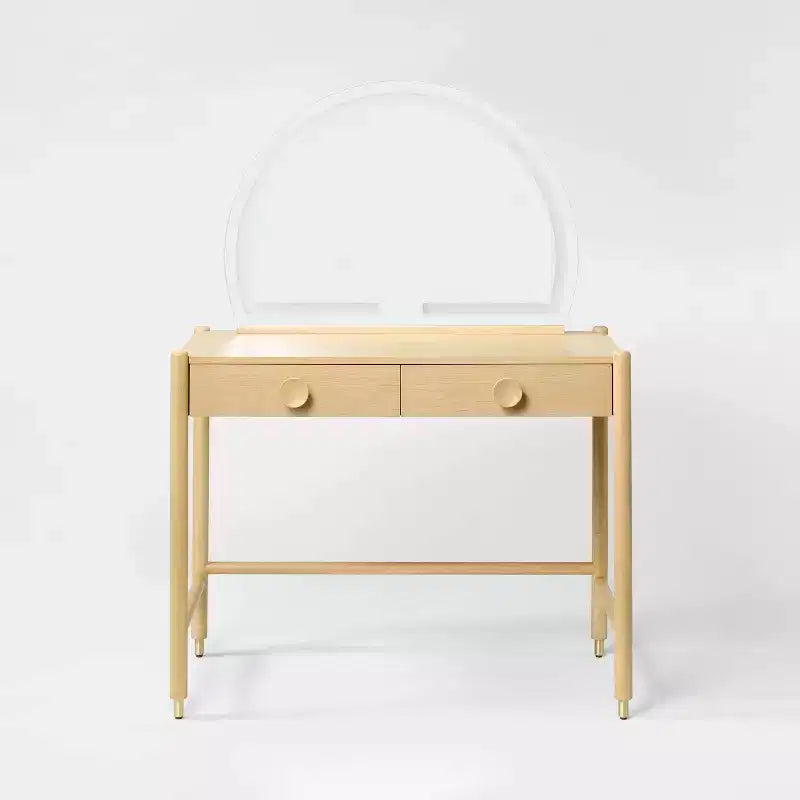 Coiffeuse avec miroir lumineux et tiroirs de rangement