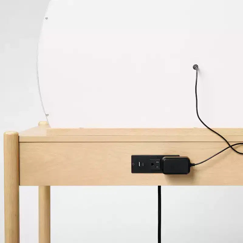 Coiffeuse avec miroir lumineux et tiroirs de rangement