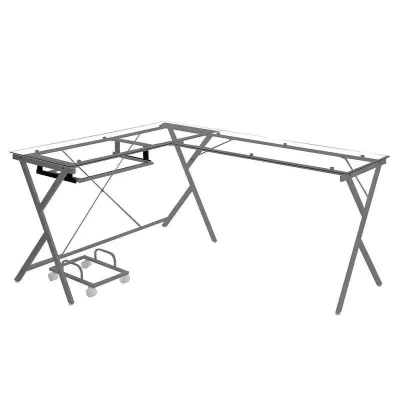 Acme Furniture Demas Desk Clear Glass/Silver Finish