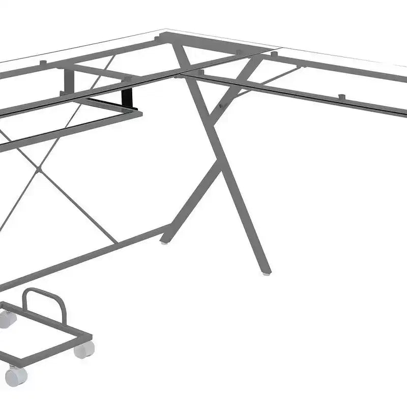 Bureau Verre transparent/Finition argentée