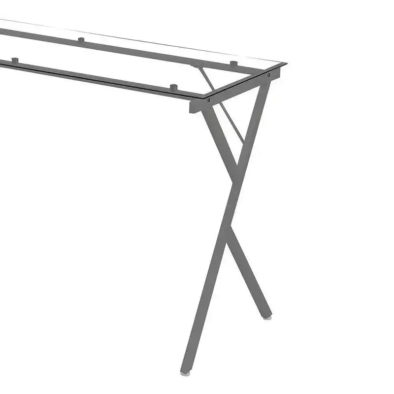 Bureau Verre transparent/Finition argentée