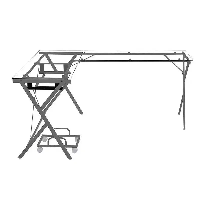 Bureau Verre transparent/Finition argentée