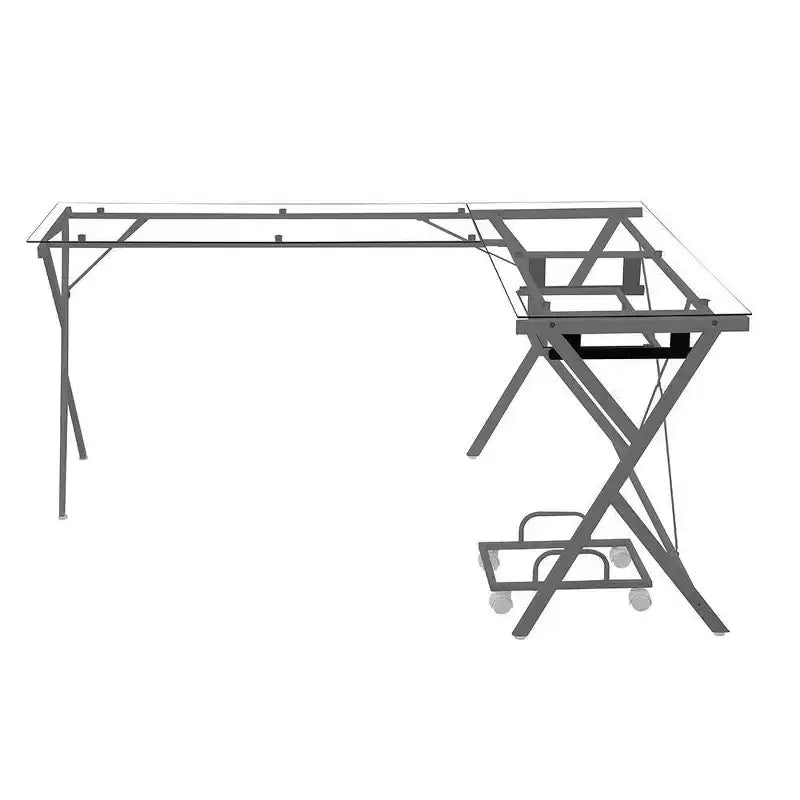 Bureau Verre transparent/Finition argentée