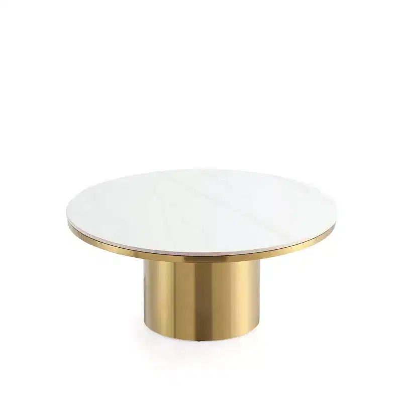 Manhattan Comfort Glenn Sintered Stone Top Coffee Table Gold