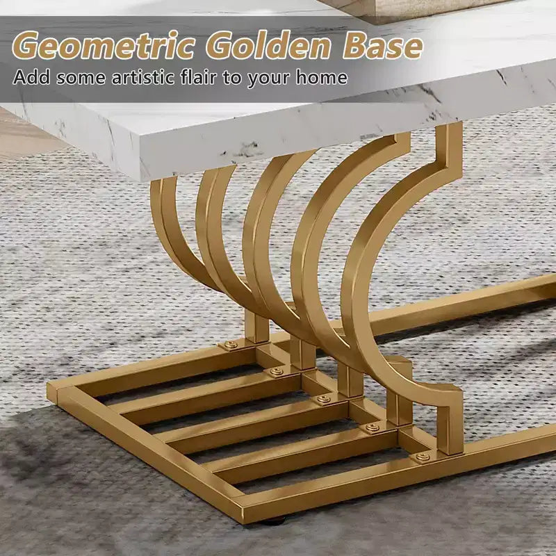 Table basse moderne avec cadre géométrique