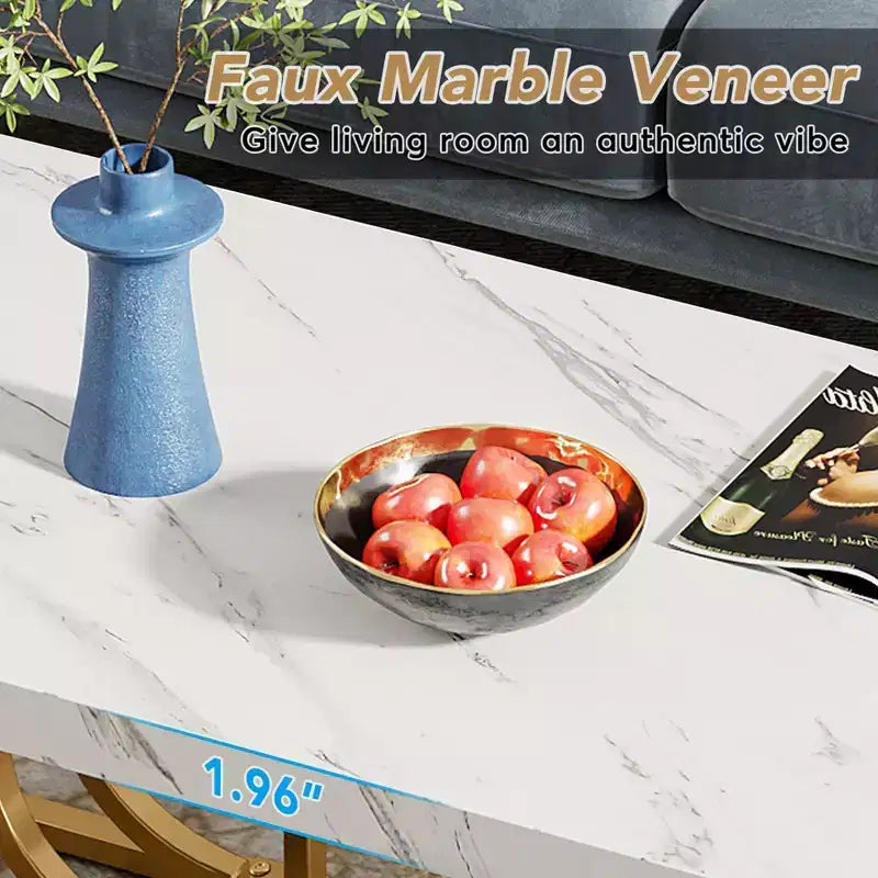 Table basse moderne avec cadre géométrique