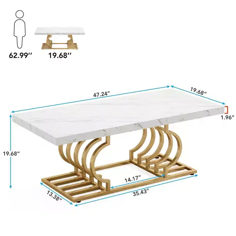 Table basse moderne avec cadre géométrique