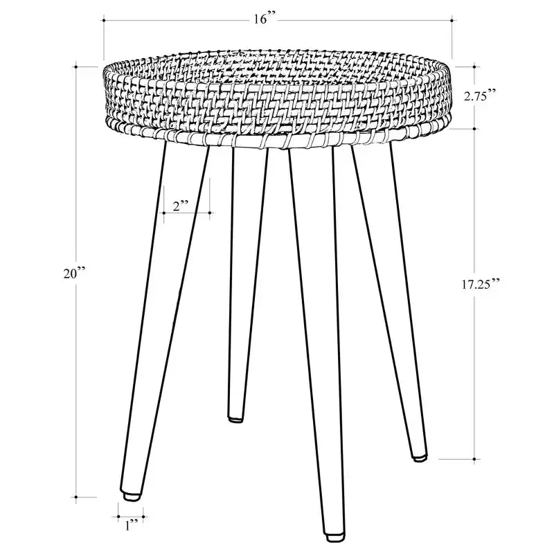 Table d'appoint ronde en fibres naturelles tressées