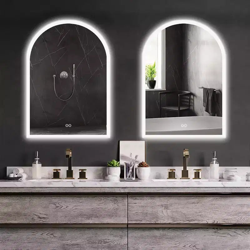 Miroir mural LED anti-buée moderne