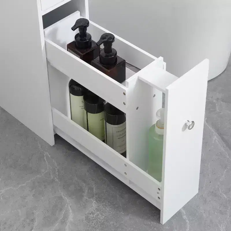 Organisateur de salle de bain sur pied, gain de place, rangement étroit