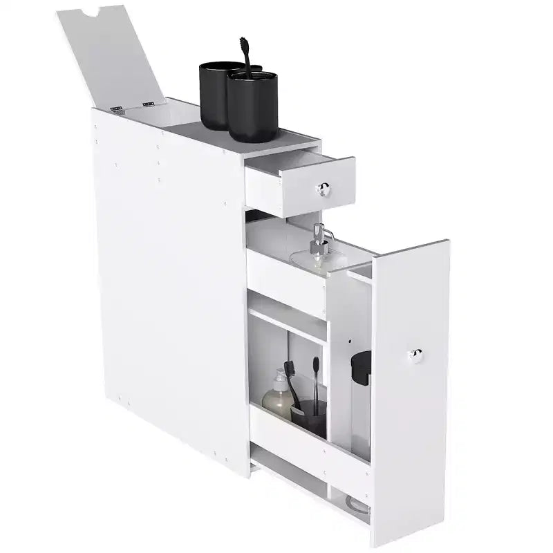 Organisateur de salle de bain sur pied, gain de place, rangement étroit