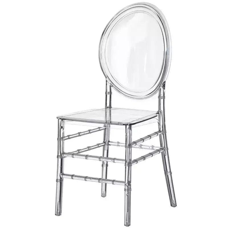 Fabulaxe Modern Acrylic Crystal Ice Chair Florence Dining Chair Stackable Transparent Seating for Events and Weddings