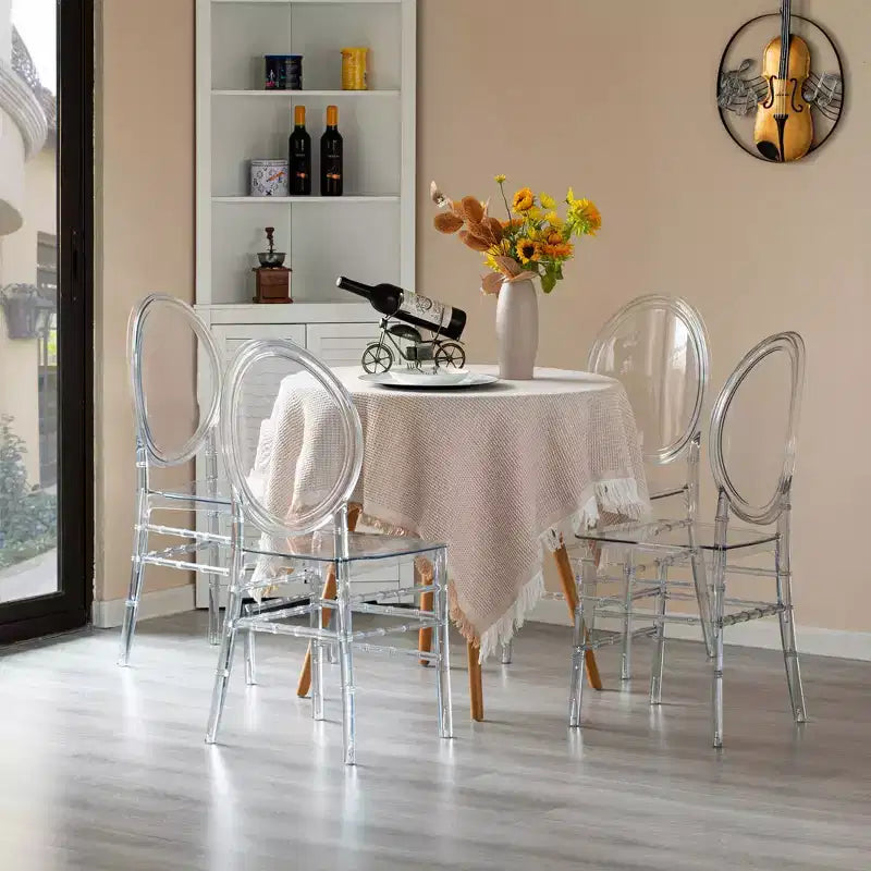 Chaise de salle à manger moderne en acrylique et cristal, modèle « Ice »