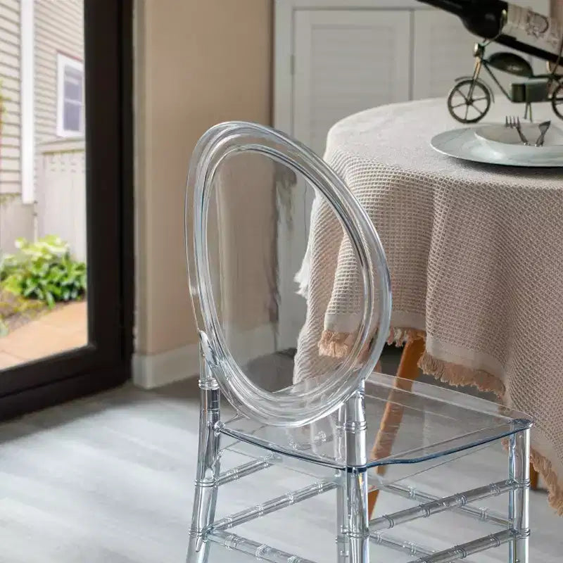 Chaise de salle à manger moderne en acrylique et cristal, modèle « Ice »
