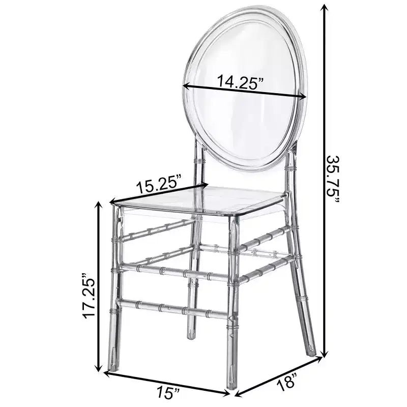 Chaise de salle à manger moderne en acrylique et cristal, modèle « Ice »