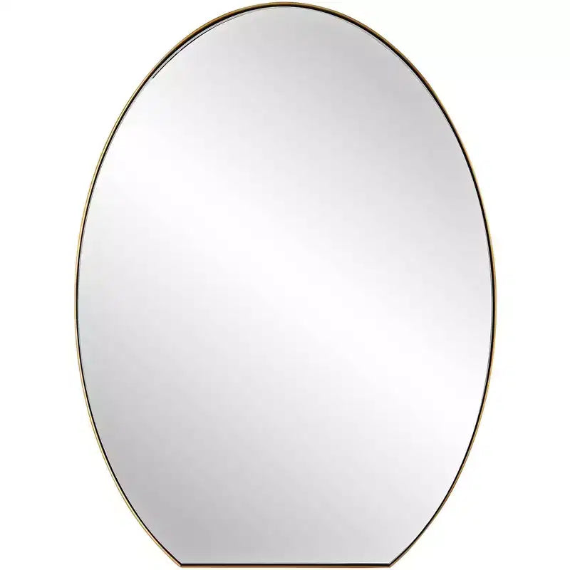 Uttermost Cabell Plated Brushed Brass 24 x 32 Oval Wall Mirror
