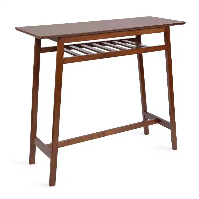 Kate and Laurel Morreau Wood Pub Table 48x19x43 Walnut Brown