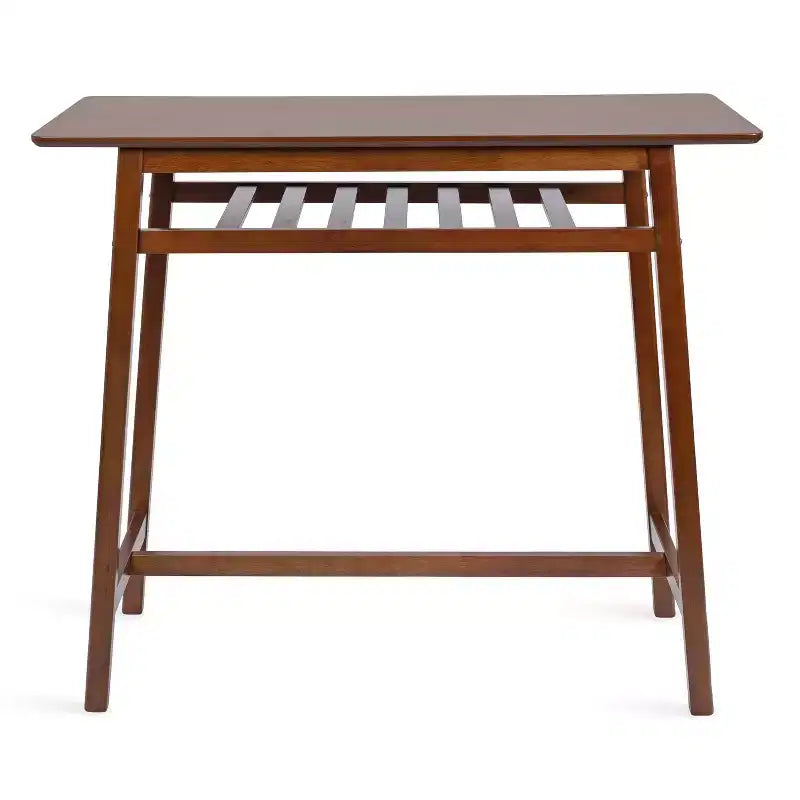 Table de bistrot en bois brun noyer