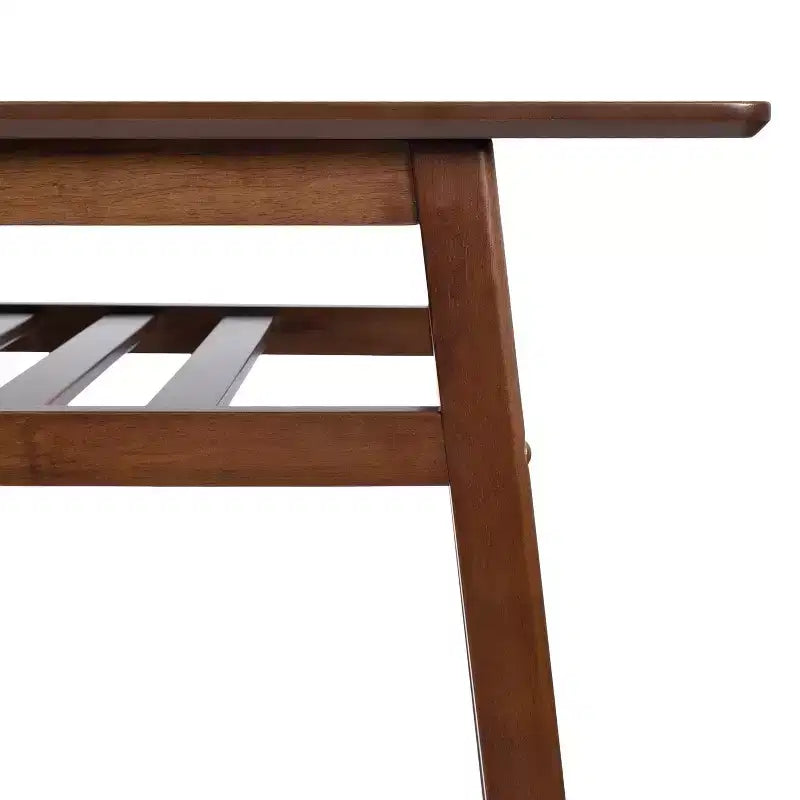 Table de bistrot en bois brun noyer