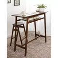 Table de bistrot en bois brun noyer