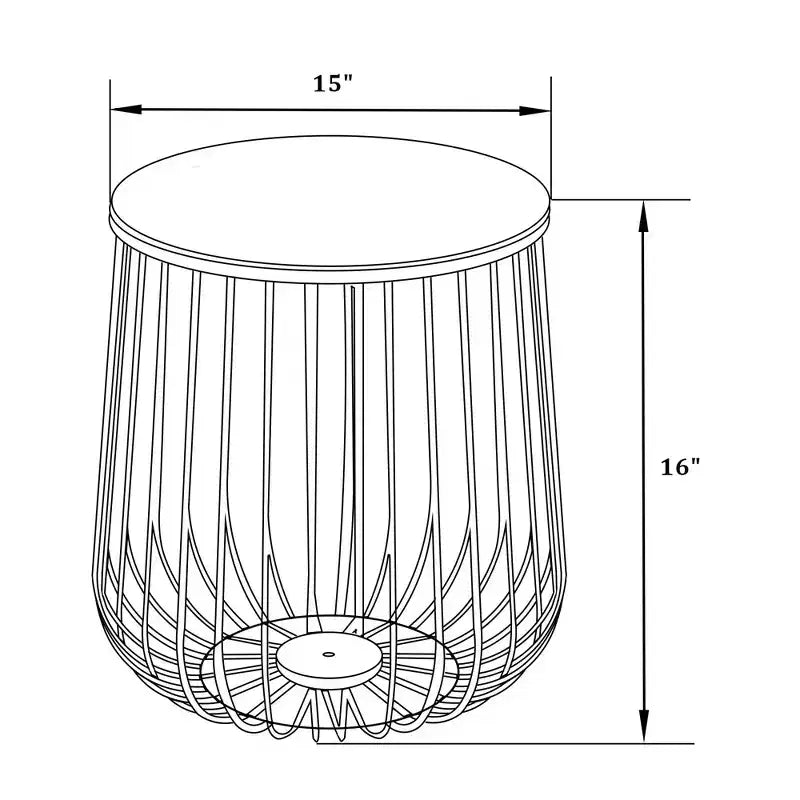 Table d'appoint moderne du milieu du siècle - Table d'appoint en bois et métal