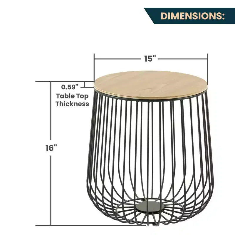 Table d'appoint moderne du milieu du siècle - Table d'appoint en bois et métal