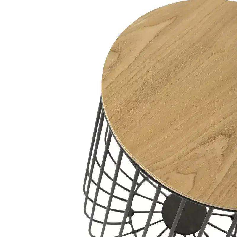Table d'appoint moderne du milieu du siècle - Table d'appoint en bois et métal