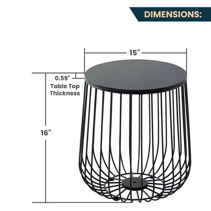 Table d'appoint moderne du milieu du siècle - Table d'appoint en bois et métal