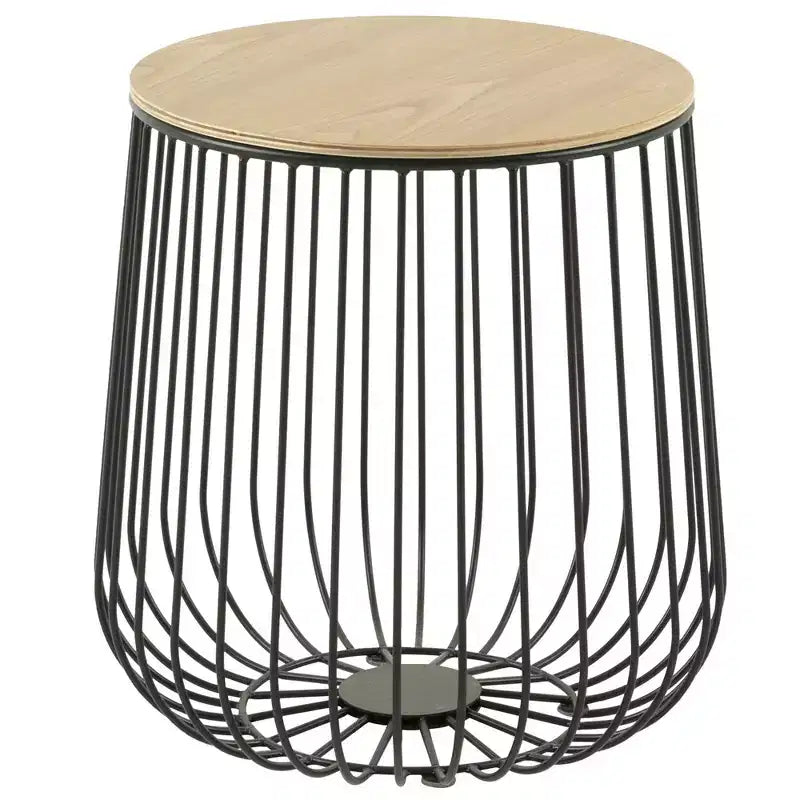Table d'appoint moderne du milieu du siècle - Table d'appoint en bois et métal
