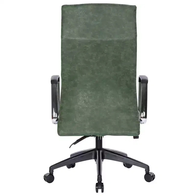 Fauteuil de bureau à dossier haut en cuir nervuré - Pivotant avec cadre en acier robuste