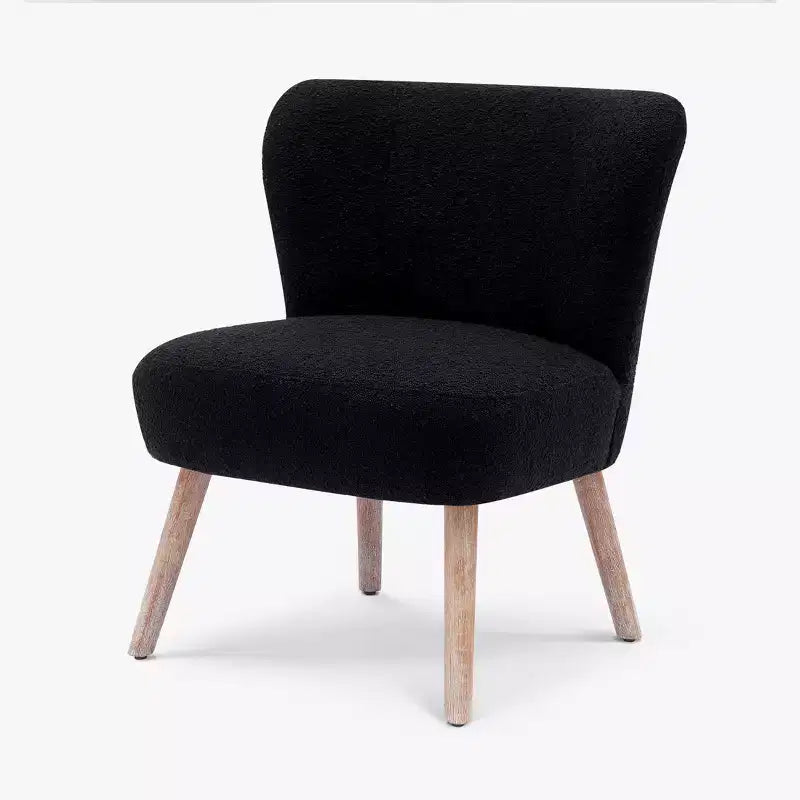Fauteuil d'appoint sans accoudoirs large en bouclette