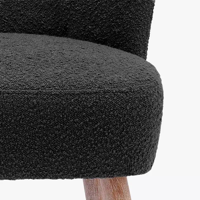 Fauteuil d'appoint sans accoudoirs large en bouclette