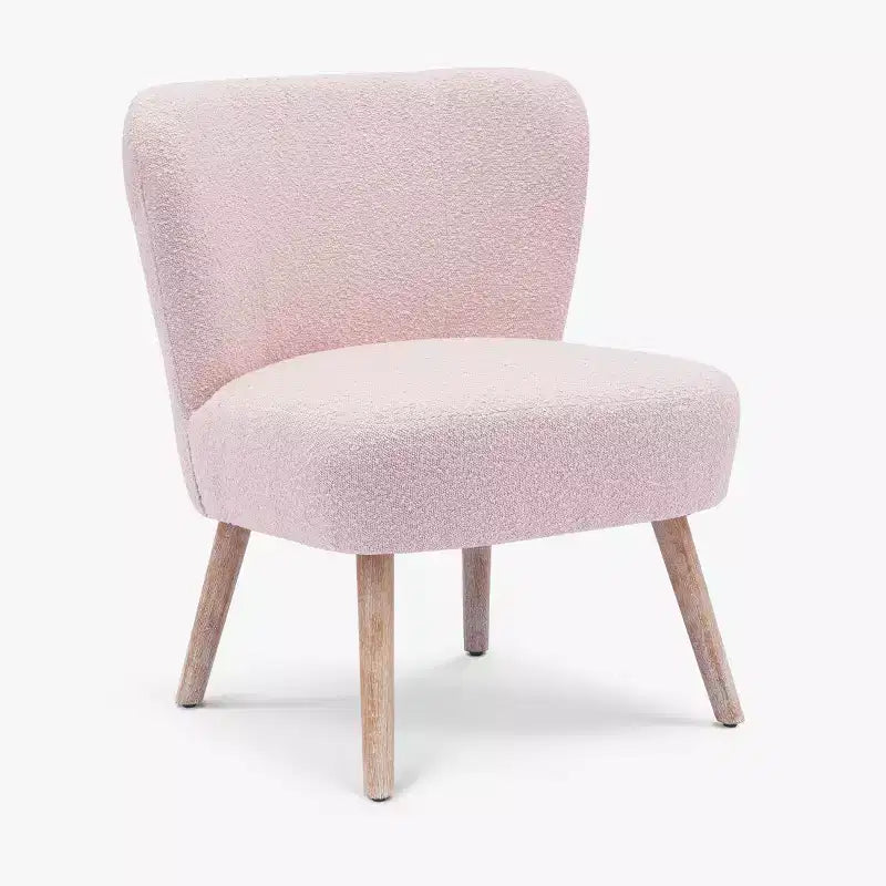 Fauteuil d'appoint sans accoudoirs large en bouclette