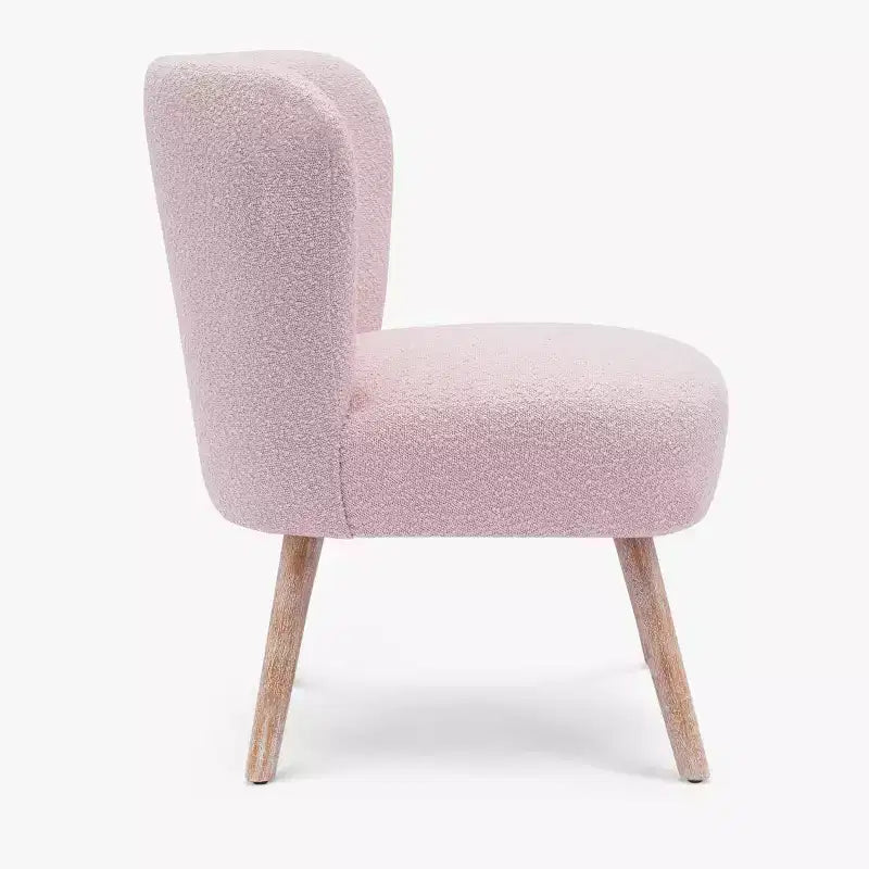 Fauteuil d'appoint sans accoudoirs large en bouclette