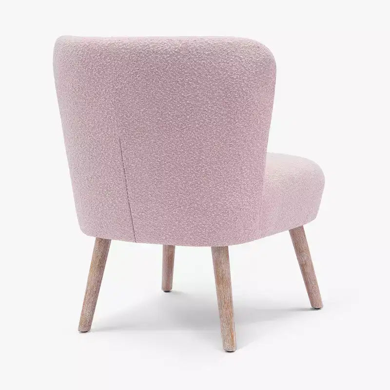 Fauteuil d'appoint sans accoudoirs large en bouclette