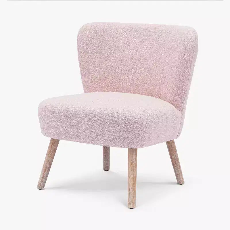 Fauteuil d'appoint sans accoudoirs large en bouclette